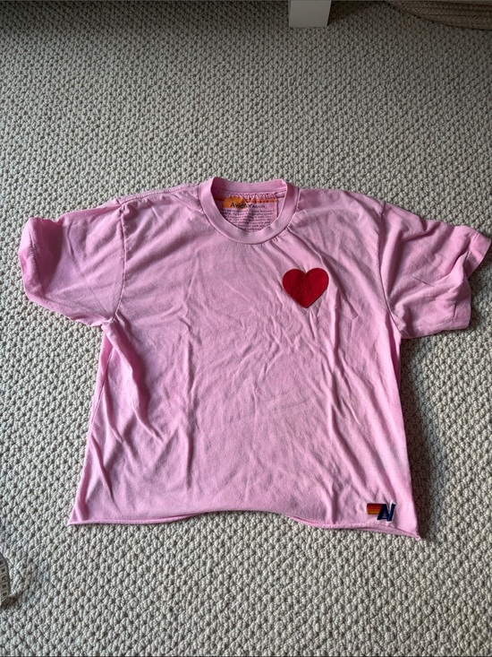 Aviator Nation Other - Aviator nation Pink Kids Short-Sleeve Tee with Red Heart